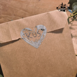 Krasstickers | hart | zilver | 3 x 3,5 cm | vanaf 10 stuks