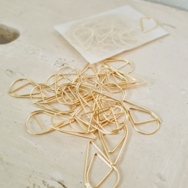 Paperclips | druppel | goud | 2,5 x 1,5 cm | vanaf 25 stuks
