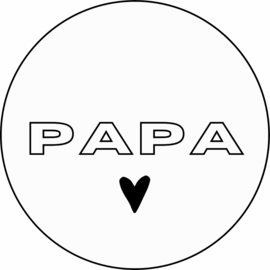 Vaderdag sticker | PAPA ♥ | 5 cm | div. varianten | vanaf 10 stuks