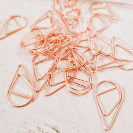 Paperclips | druppel | rosegold | 2,5 x 1,5 cm | vanaf 25 stuks