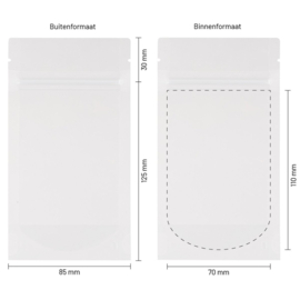 Hersluitbare stazakken transparant 85 x 125 mm (100 ml)  | 10 stuks