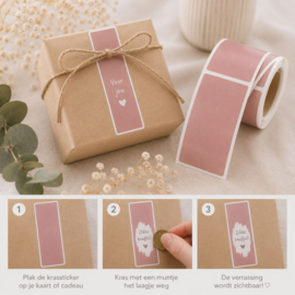 Rosegold Krasstickers Langwerpig – 4,2x2,3 cm - 10 stuks