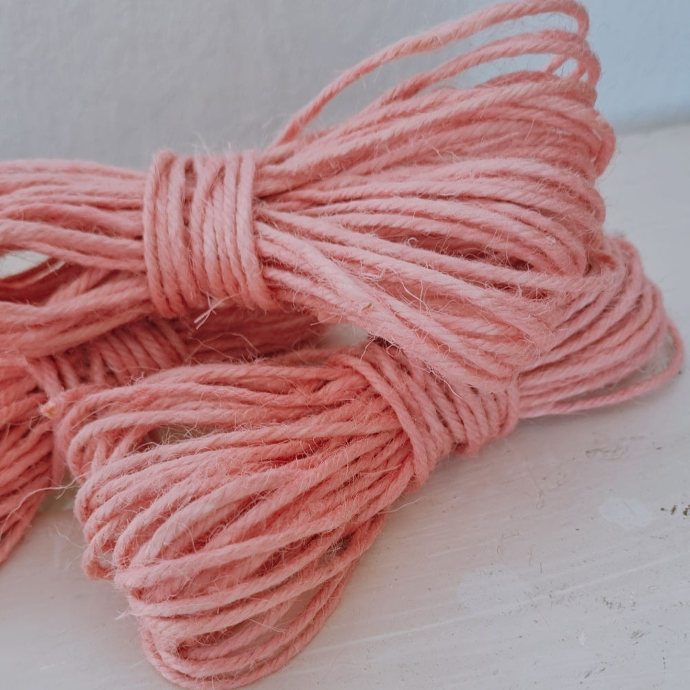 Jute touw roze (10mtr)
