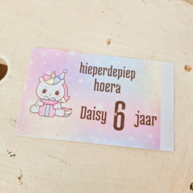 Bellenblaas wikkel | Unicorn + naam + leeftijd | download versie