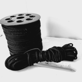 Faux suède koord | Zwart | 10 mtr x 3mm