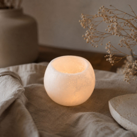 Handgemaakt Windlicht Bol (12 cm) – Wit