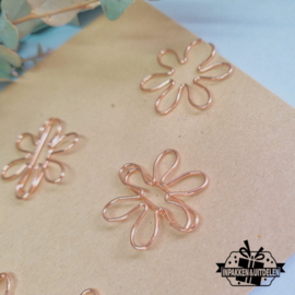 Paperclips | bloem | rosegold | 2,5 x 2,5 cm | vanaf 25 stuks