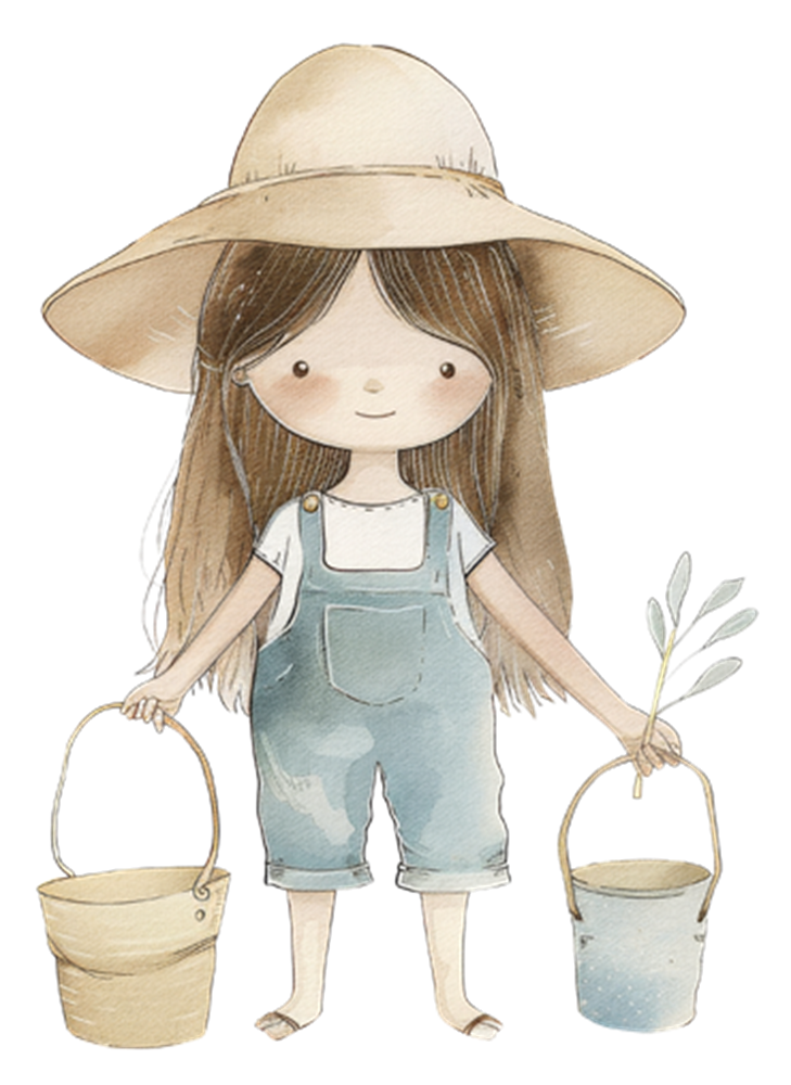 Strijk applicatie | Farm girl met 2 emmetjes | 7,5 x 5,5 cm