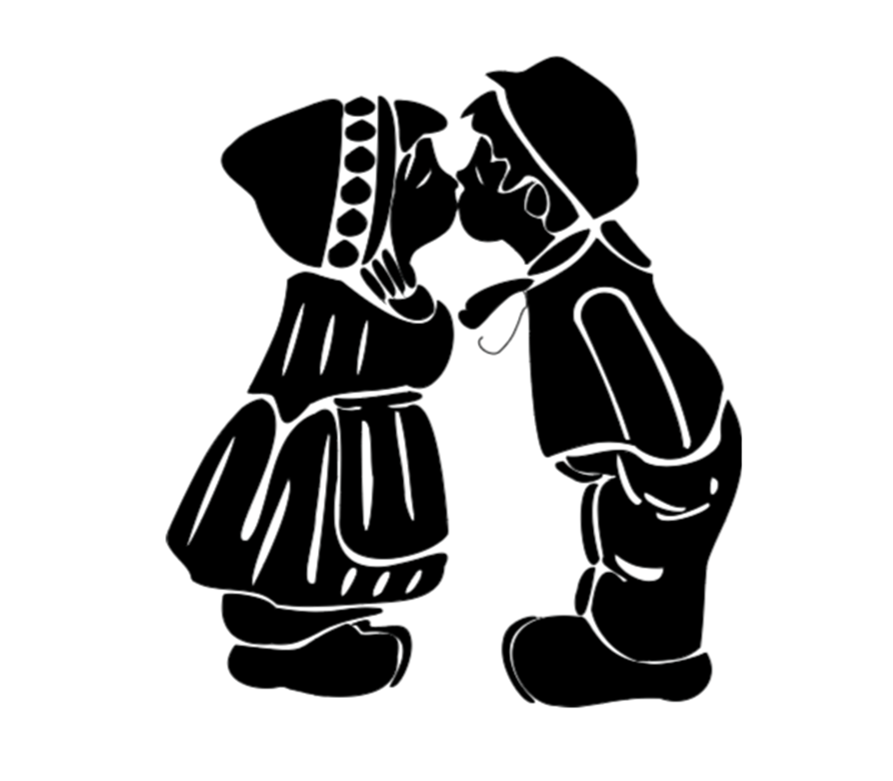 Sticker | Dutch kissing couple | 18 cm hoog