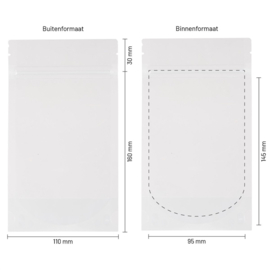 Hersluitbare stazakken transparant 110 x 160 mm (250 ml)  | 10 stuks