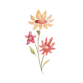 Stickers met bloemen | 5 cm | vanaf 10 stuks