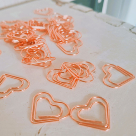 Paperclips | hartje | rosegold | 2,5 x 2,2 cm | vanaf 25 stuks