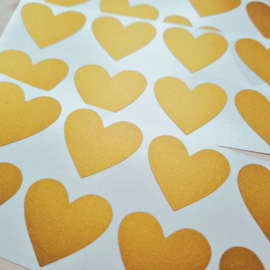 Krasstickers | hartje | goud | 2,5 x 2,7 cm | vanaf 10 stuks