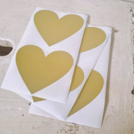 Krasstickers | hart | goud | 6 x 7 cm | vanaf 10 stuks