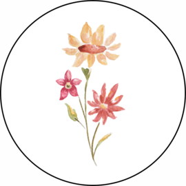 Stickers met bloemen | 5 cm | vanaf 10 stuks