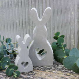 Paashazen betonlook - Pasen - Paasversiering - Konijntjes - 2 maten