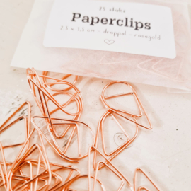 Paperclips | druppel | rosegold | 2,5 x 1,5 cm | vanaf 25 stuks