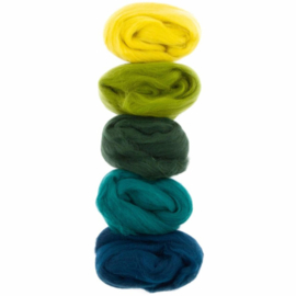 Europese Merino Lontwol – kleur set: groen