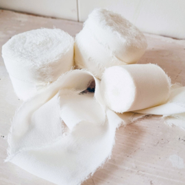 Chiffon lint | zijdelint | ecrú | vanaf 5 meter