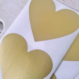 Krasstickers | hart | goud | 6 x 7 cm | vanaf 10 stuks