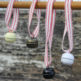 Kerstbelletjes met geluid | zwart - wit - brons - ivoor | 5 stuks