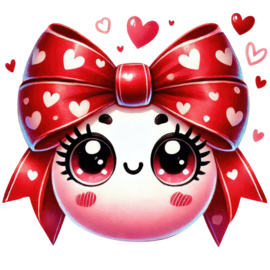 Strijk applicatie | Kawaii Valentijn | 10 x 9 cm