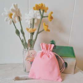 Fluwelen zakje | roze | div. maten