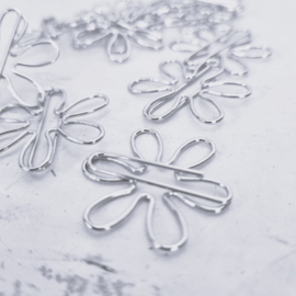 Paperclips | bloem | zilver | 2,5 x 2,5 cm | vanaf 25 stuks