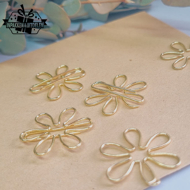 Paperclips | bloem | goud | 2,5 x 2,5 cm | vanaf 25 stuks