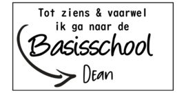 Traktatiestickers | Tot ziens & vaarwel ik ga naar de basisschool | 6 x 3 cm | 10 stuks