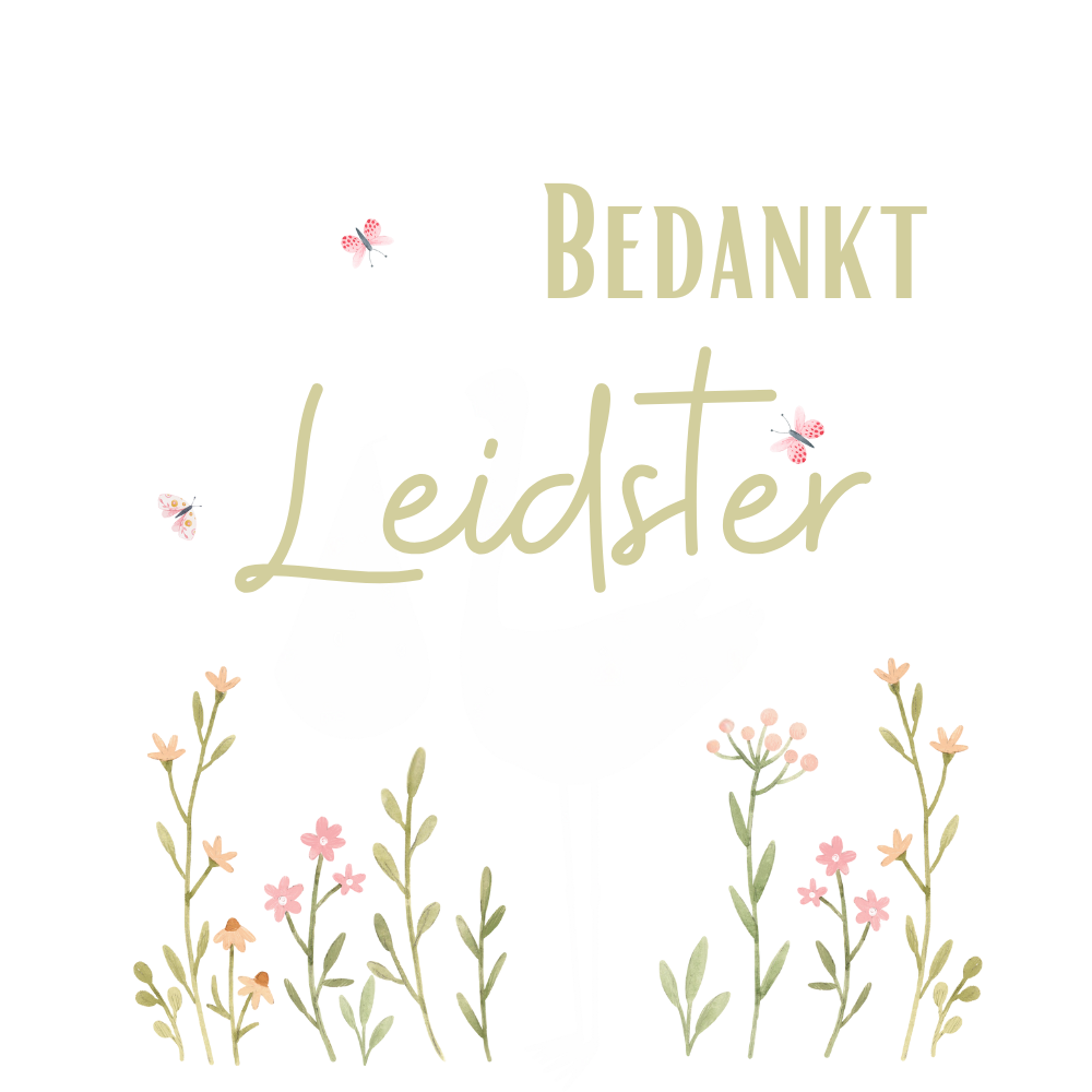 Sticker | bloemen | Bedankt + Juf - Leidster - Meester | 5 x 5 cm | textuurpapier | vanaf 10 stuks