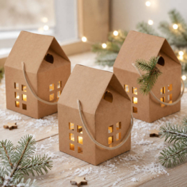 Kartonnen huisjes van kraftkarton
