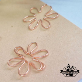 Paperclips | bloem | rosegold | 2,5 x 2,5 cm | vanaf 25 stuks