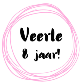 Traktatiesticker | Swirl |  + naam + leeftijd | 5 cm | 10 stuks