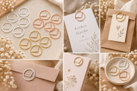 Ronde paperclips 2,5 cm – wit, roségoud & goud