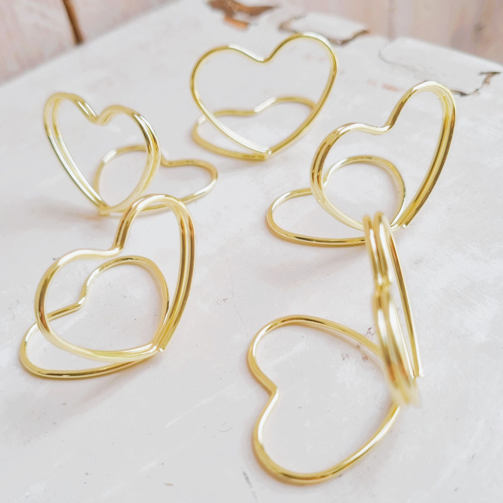 Kaarthouders | hart | goud | 25 stuks