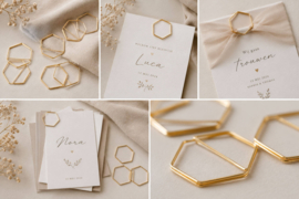 Hexagon paperclips 2,5 × 2,5 cm – goud & roségoud