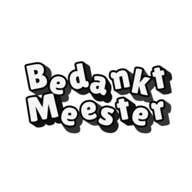 Sticker | Bedankt Meester | zwart/wit | 5 cm | vanaf 10 stuks