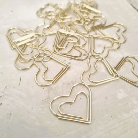 Paperclips | hartje | goud | 2,5 x 2,2 cm | vanaf 25 stuks