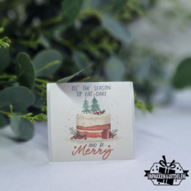 Kerst sticker: Tis the season to eat cake | vanaf 10 stuks