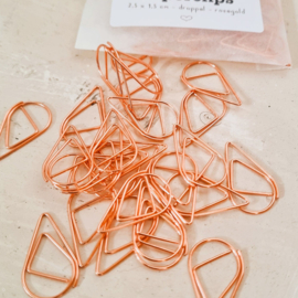 Paperclips | druppel | rosegold | 2,5 x 1,5 cm | vanaf 25 stuks