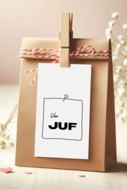 Label sticker | Voor JUF | 15 x 10 cm | vanaf 5 stuks
