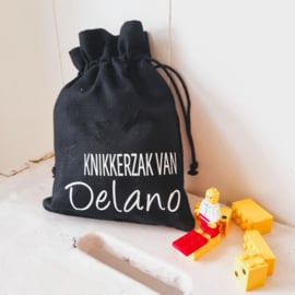 Knikkerzak met naam | 20 x 15 cm
