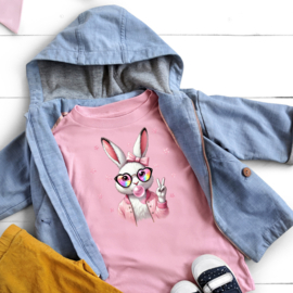 Strijk applicatie | Cool Bunny |  15 x 13 cm