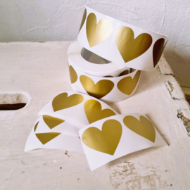 Krasstickers | hart | goud | 3 x 3,5 cm | vanaf 10 stuks