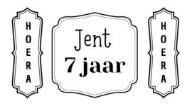 Langwerpige traktatie stickers | naam + leeftijd | 2 maten