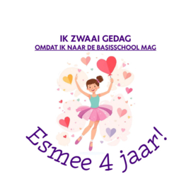 Ballerina stickers, traktatiestickers met naam + leeftijd - 10 stuks