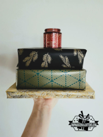 Inpakpapier luxe | zwart/goud | 3 meter x 30 cm