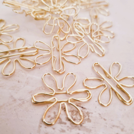 Paperclips | bloem | goud | 2,5 x 2,5 cm | vanaf 25 stuks
