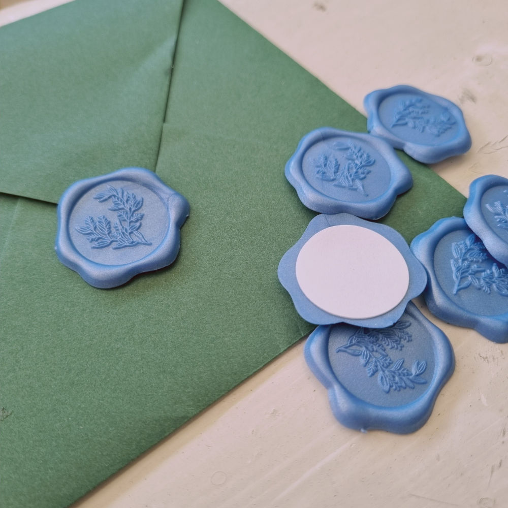Wax zegel  | dusty bleu | eucalyptus | 25 stuks